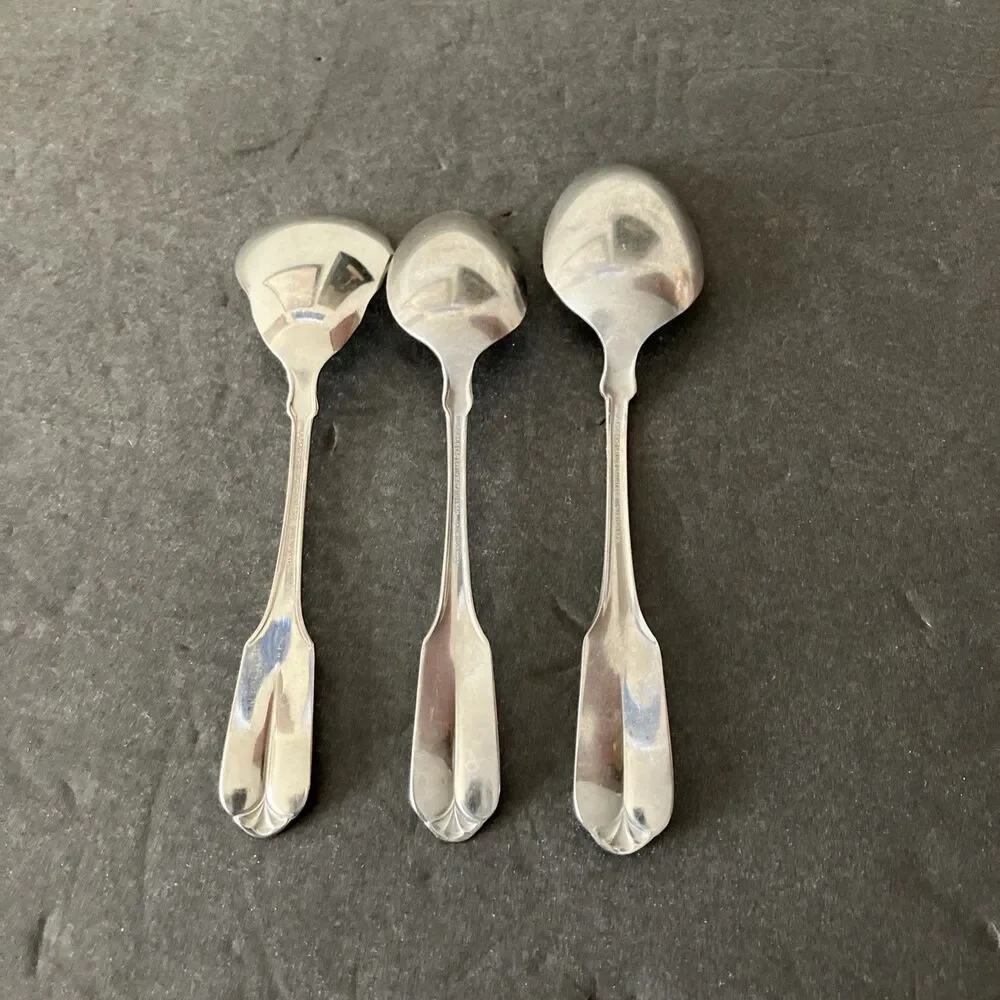 3 Oneida Wm A Rogers Gloria Montclair Stainless Spoons Sugar, Place & Teaspoon